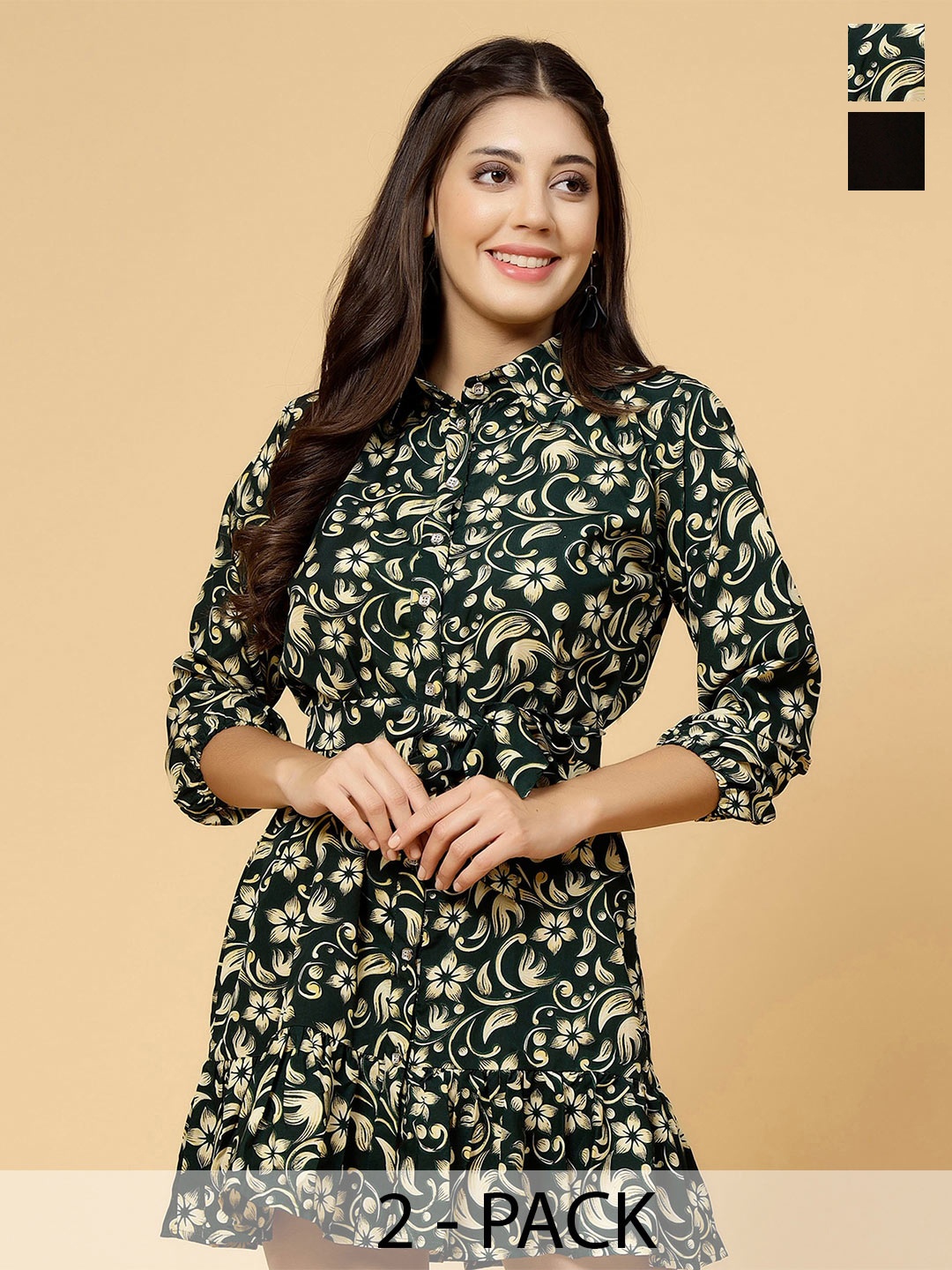 

MISS AYSE Pack Of 2 Sheath & Shirt Dresses, Black