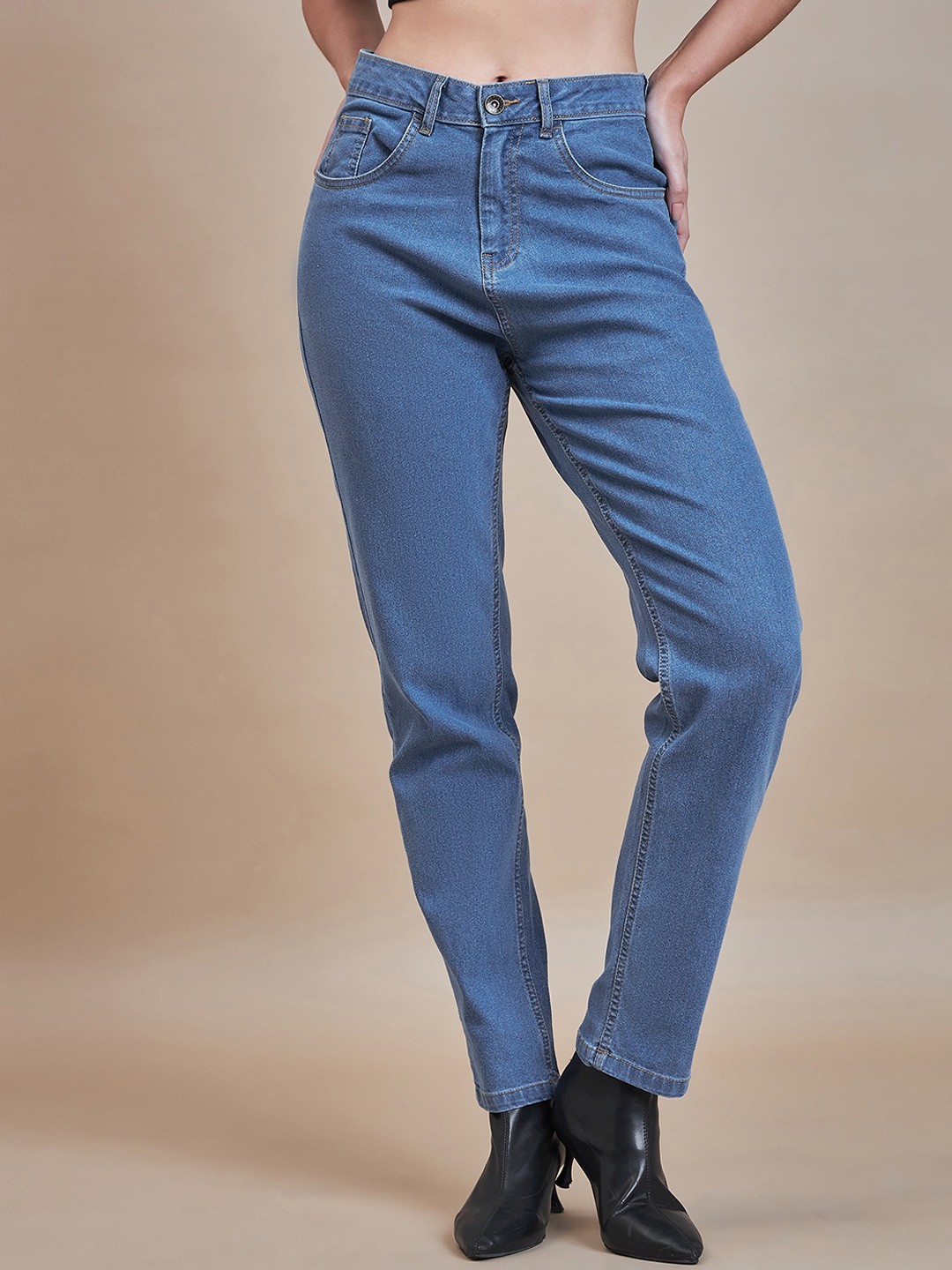 

The Roadster Lifestyle Co. Women Relaxed-Fit No Fade Stretchable Jeans, Blue