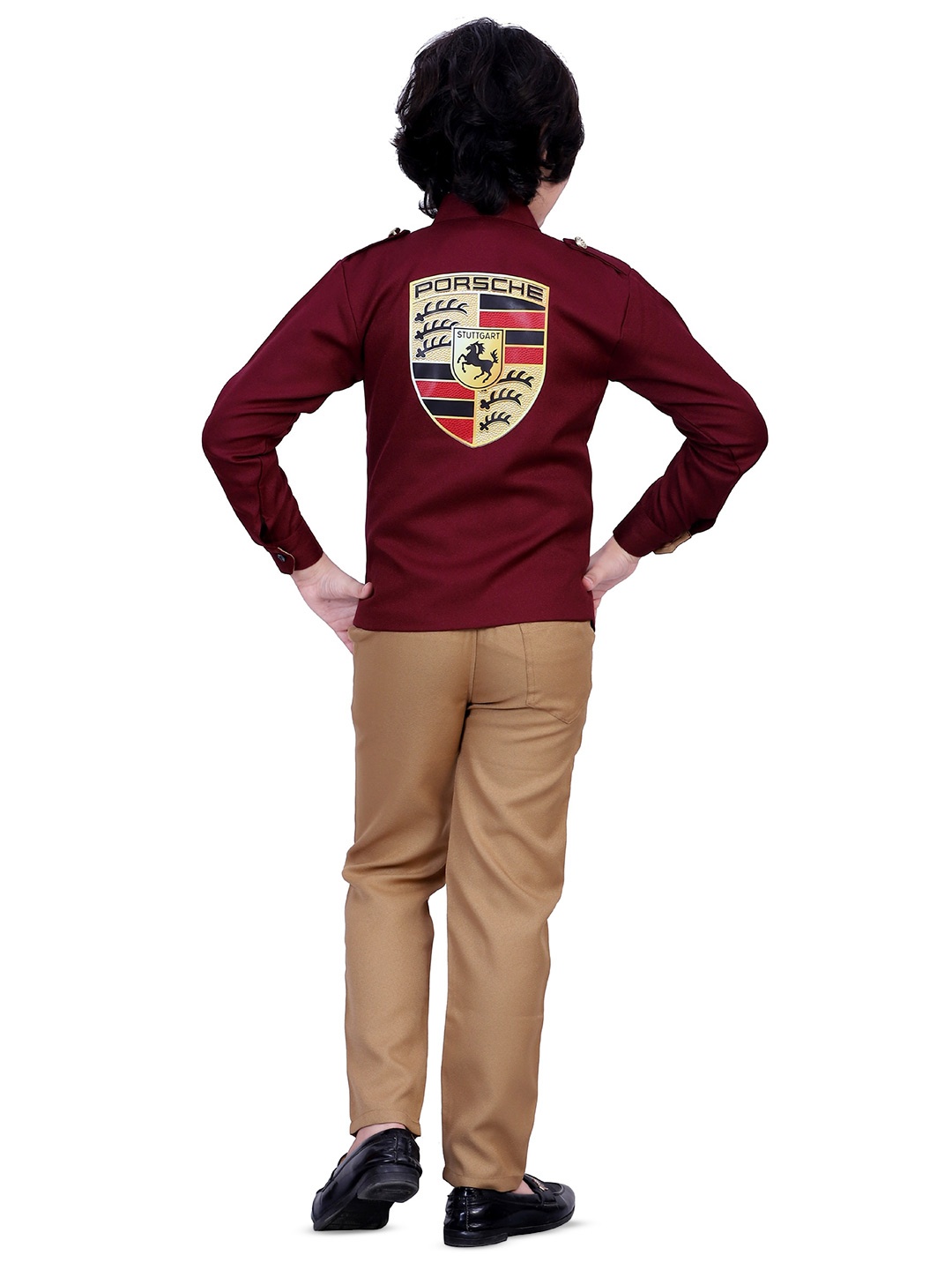 

BAESD Boys Printed Pure Cotton Shirt with Trousers & T-shirt, Red