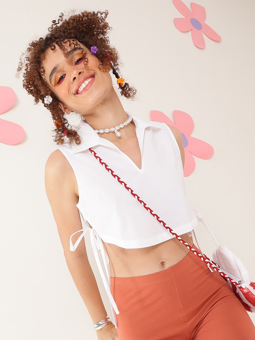 

PRETTY LOVING THING Cotton Crop Top, White