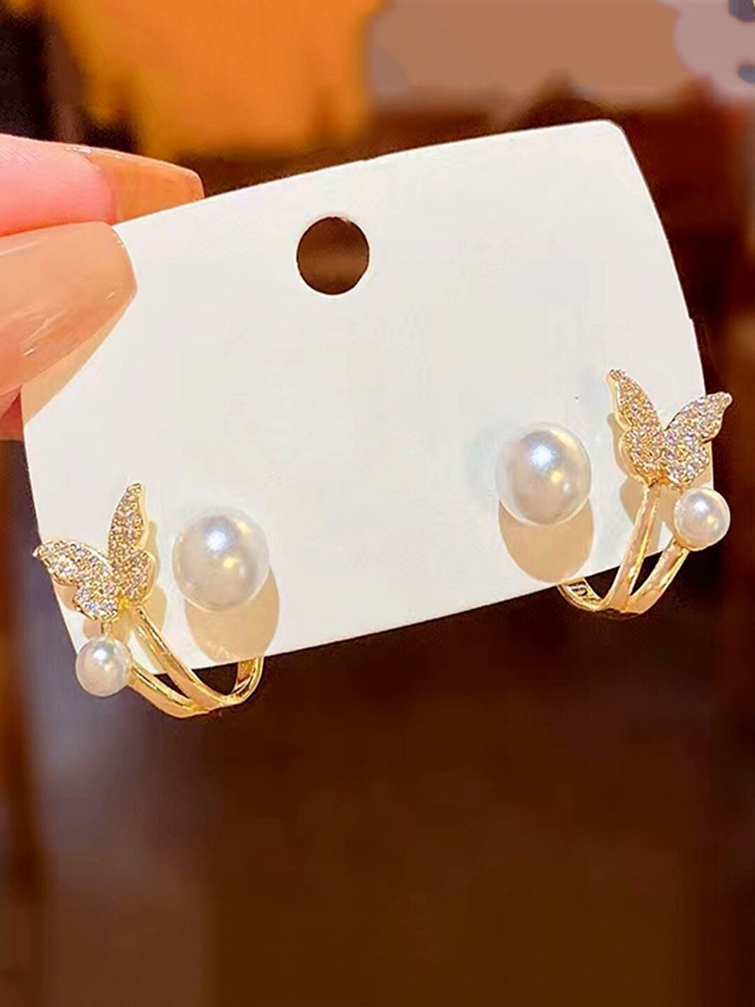 

Krelin Gold-Plated Contemporary Stainless Steel Studs Earrings