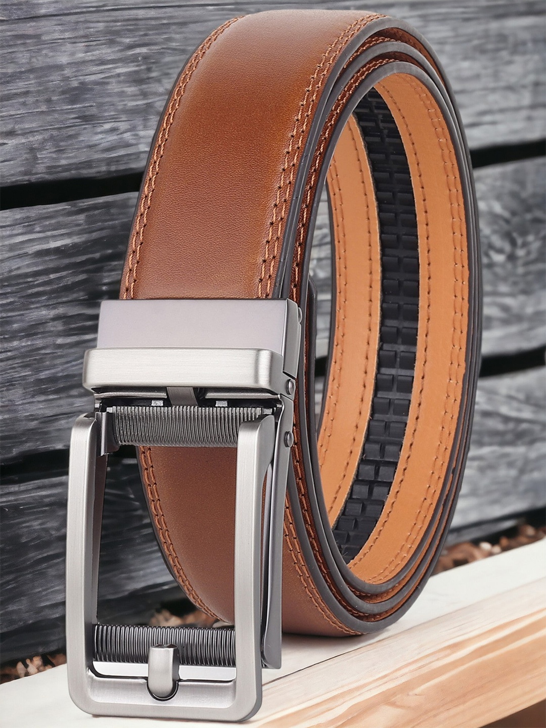 

ZORO Men Leather Formal Belt, Tan