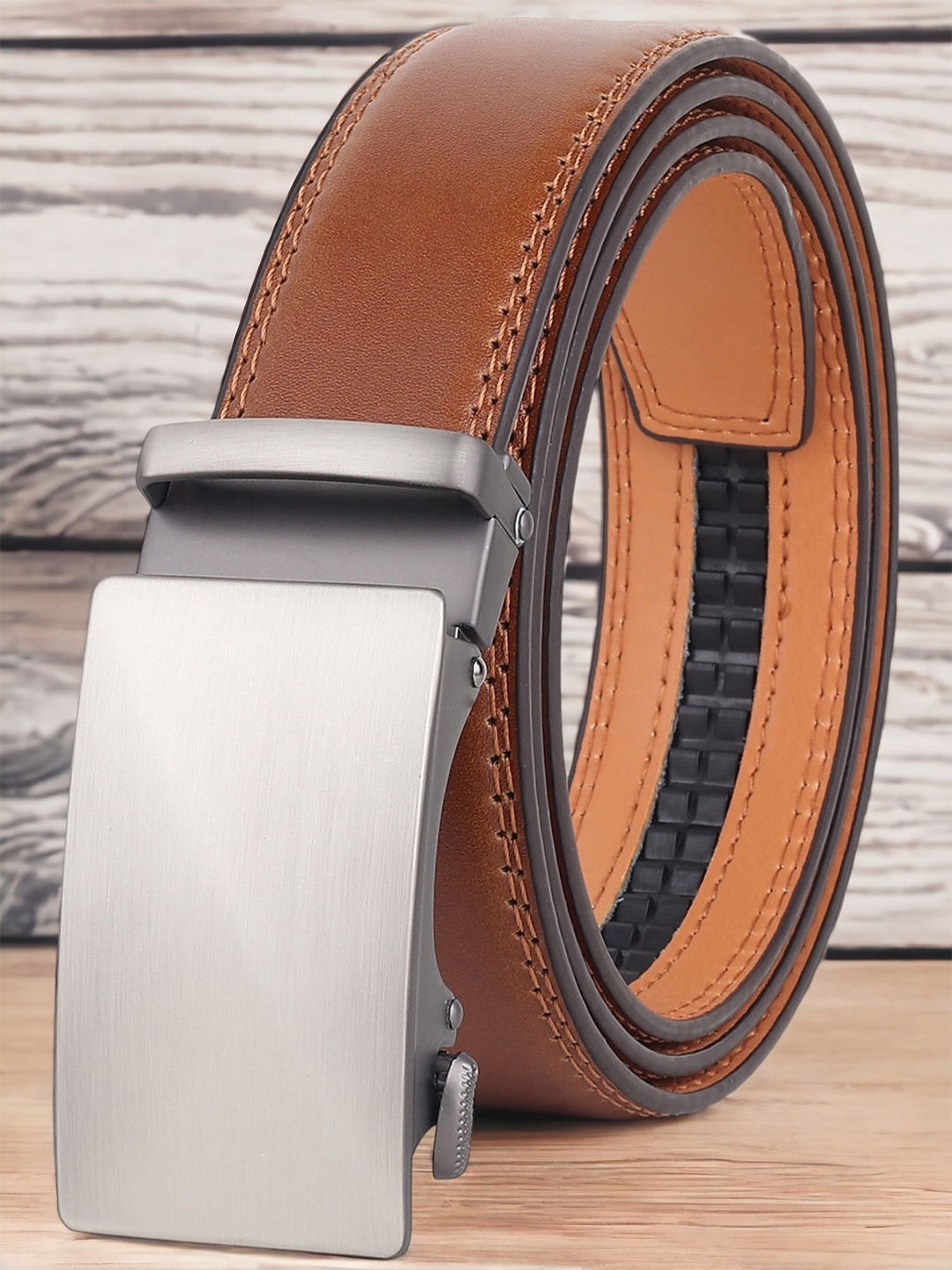 

ZORO Men Wide Leather Belt, Tan