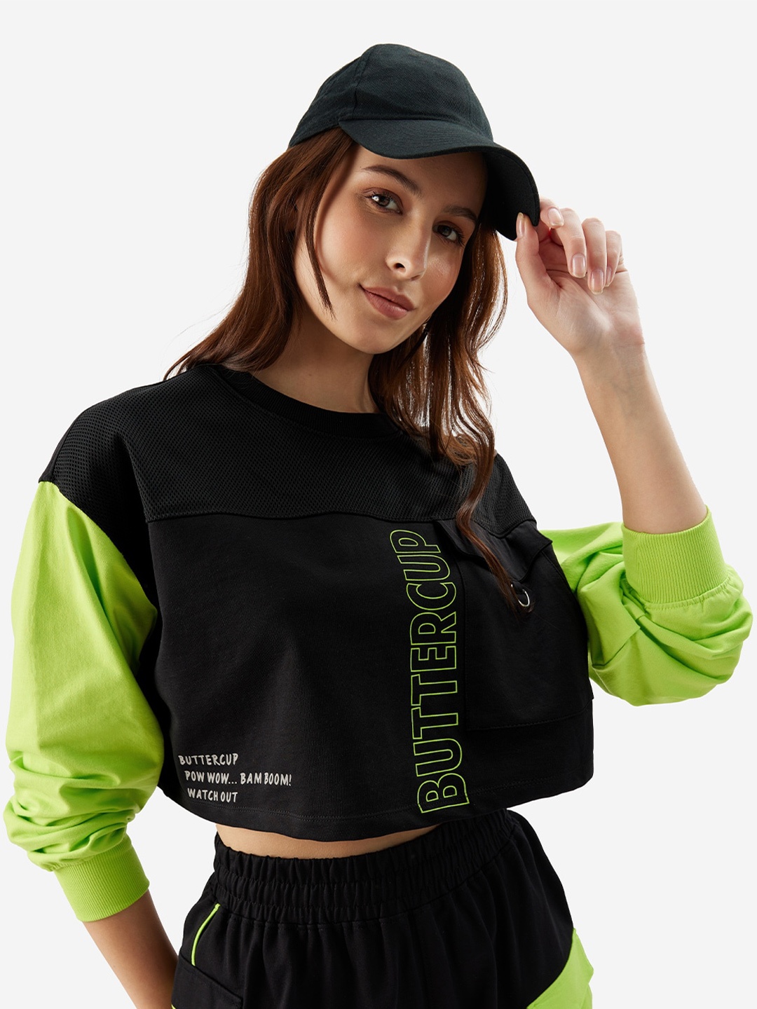 

The Souled Store Typography Buttercup Pinted Oversized T-shirt, Black