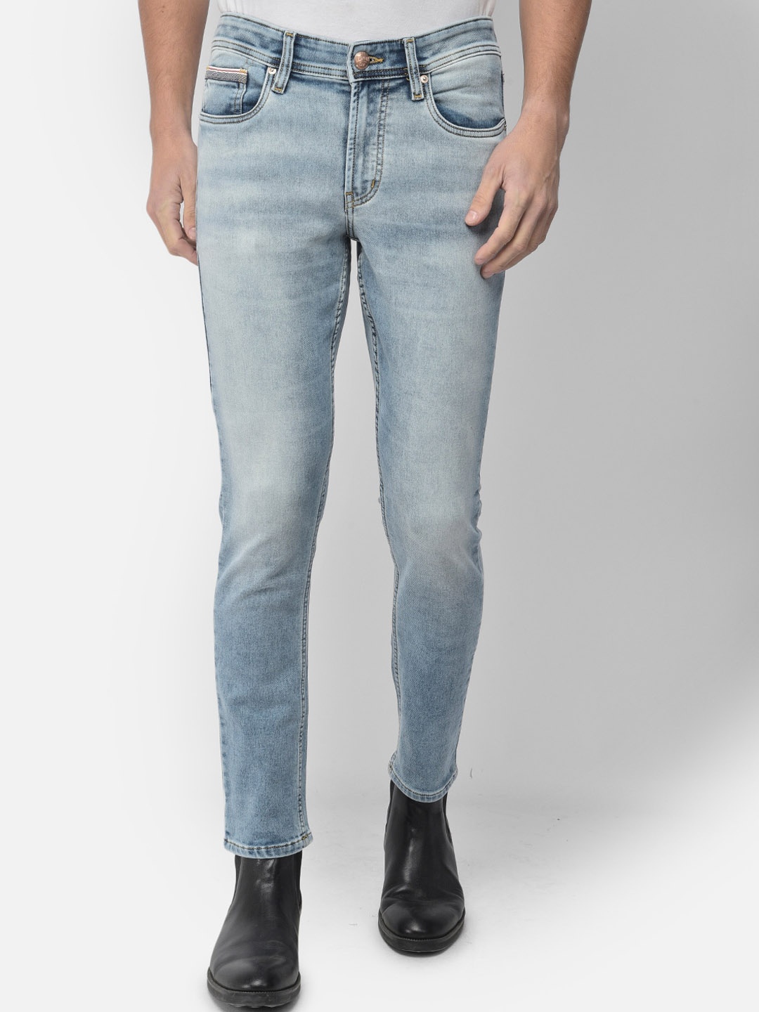 

Numero Uno Men Solid Skinny Fit Sustainable Stretchable Jeans, Blue