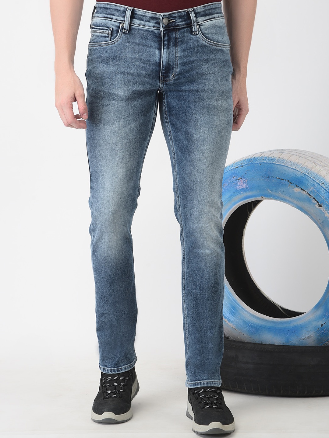 

Numero Uno Men Solid Slim Fit Sustainable Stretchable Jeans, Blue