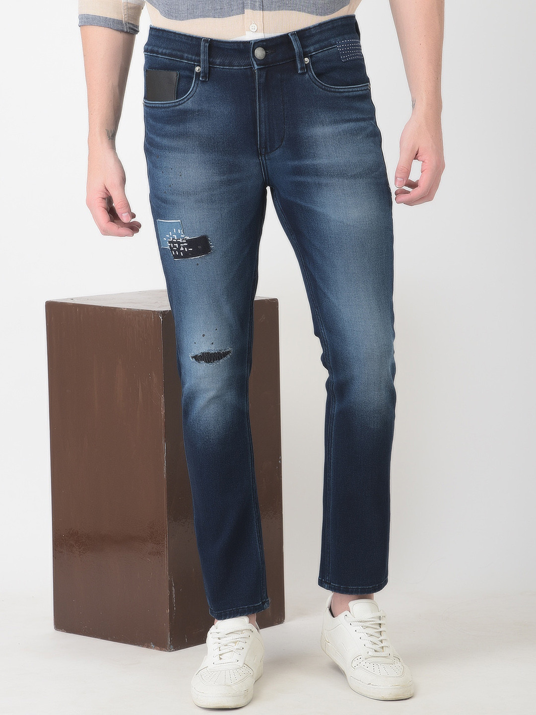

Numero Uno Men Solid Skinny Fit Sustainable Stretchable Jeans, Blue
