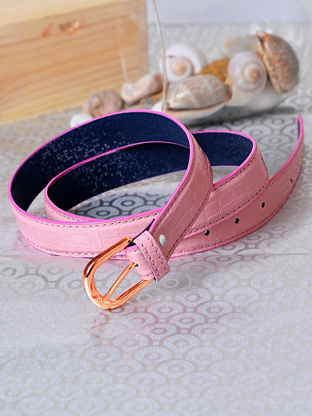 

DressBerry Women Pink Textured Belt