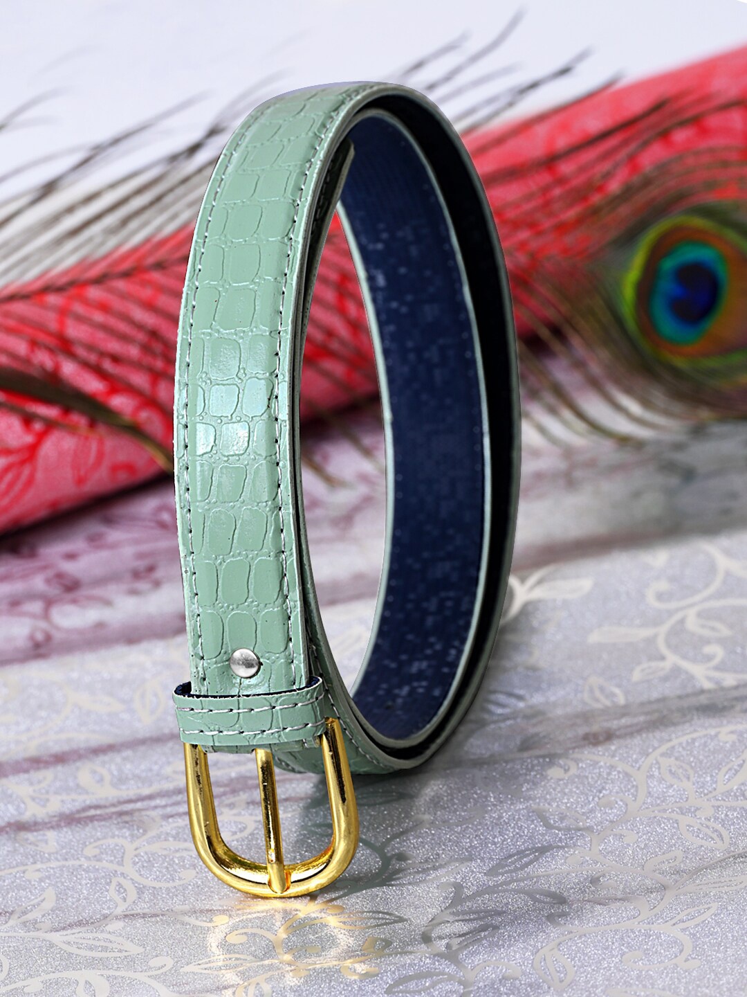 

DressBerry Women Green Textured Belt