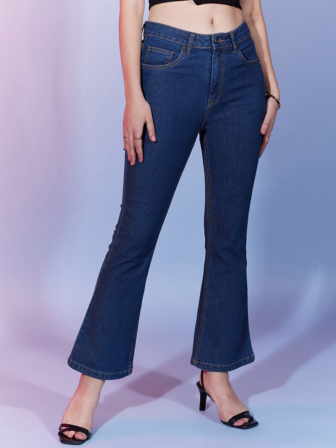 

DressBerry Women Blue Comfort Bootcut High-Rise Stretchable Jeans