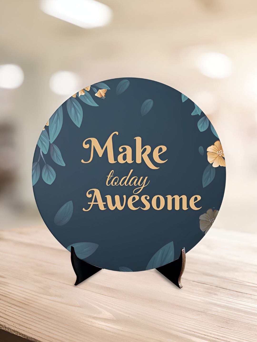 

ArtVibes Black Make Today Awesome Quotes Table Decor Wooden Showpiece