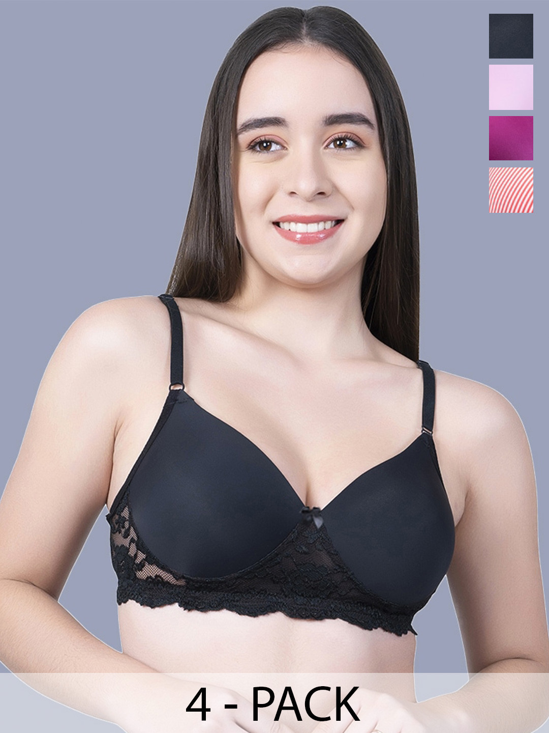 

Herryqeal Bra Medium Coverage Underwired Lightly Padded, Black