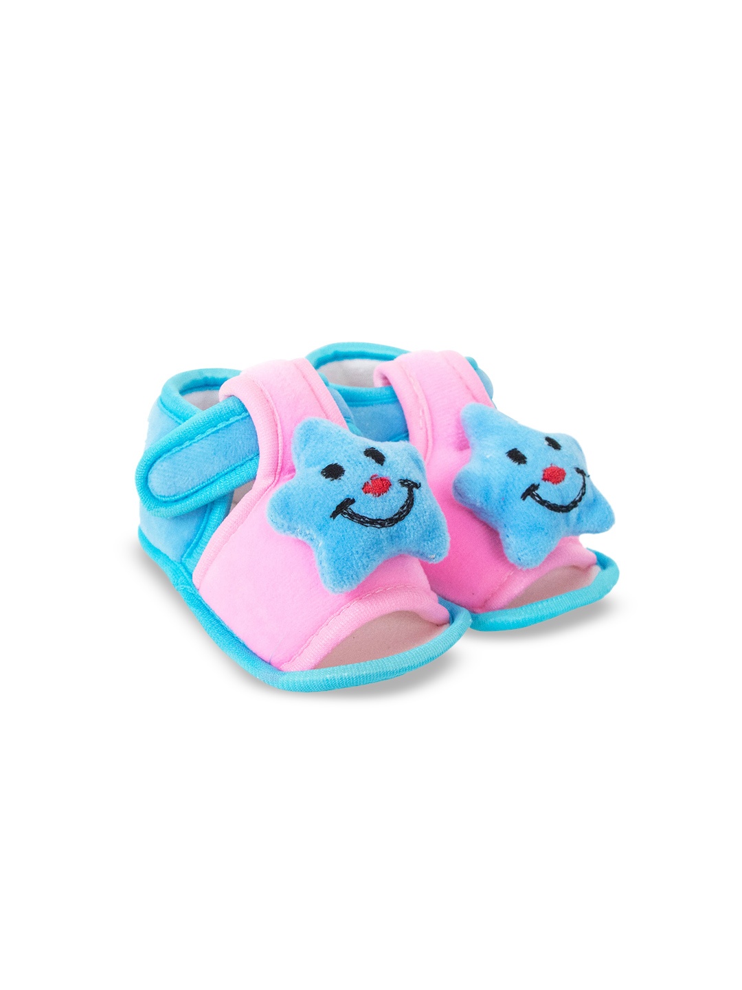 

BAESD Infants Star Face Velvet Booties, Blue