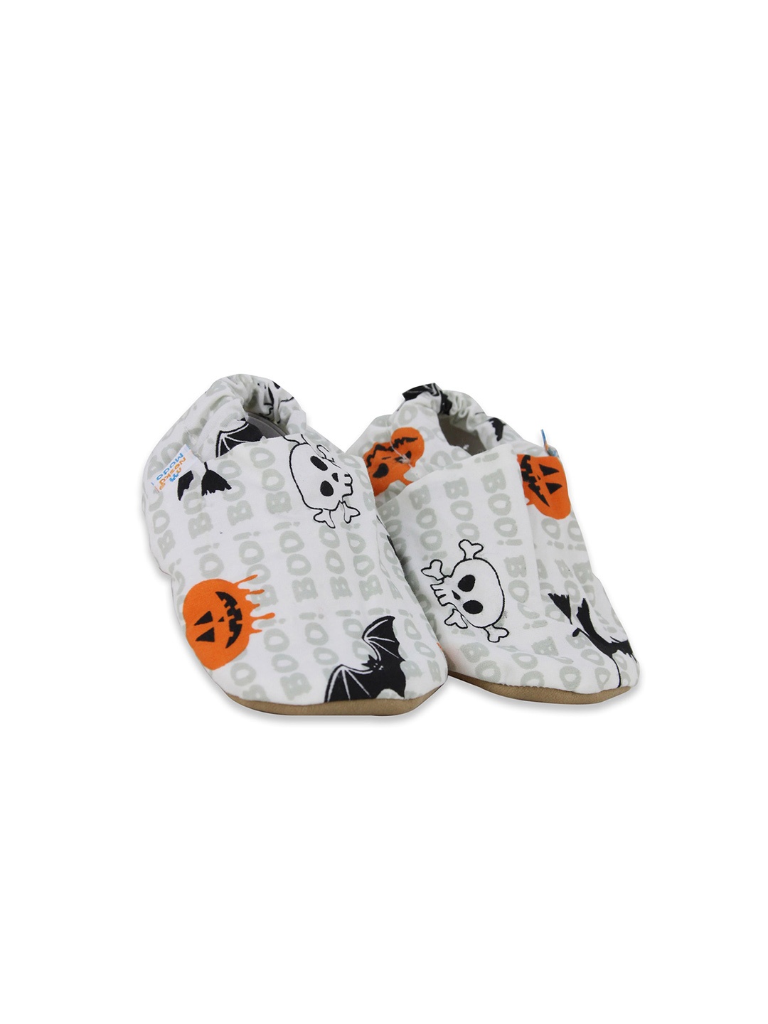 

BAESD Infants Printed Cotton Booties, White