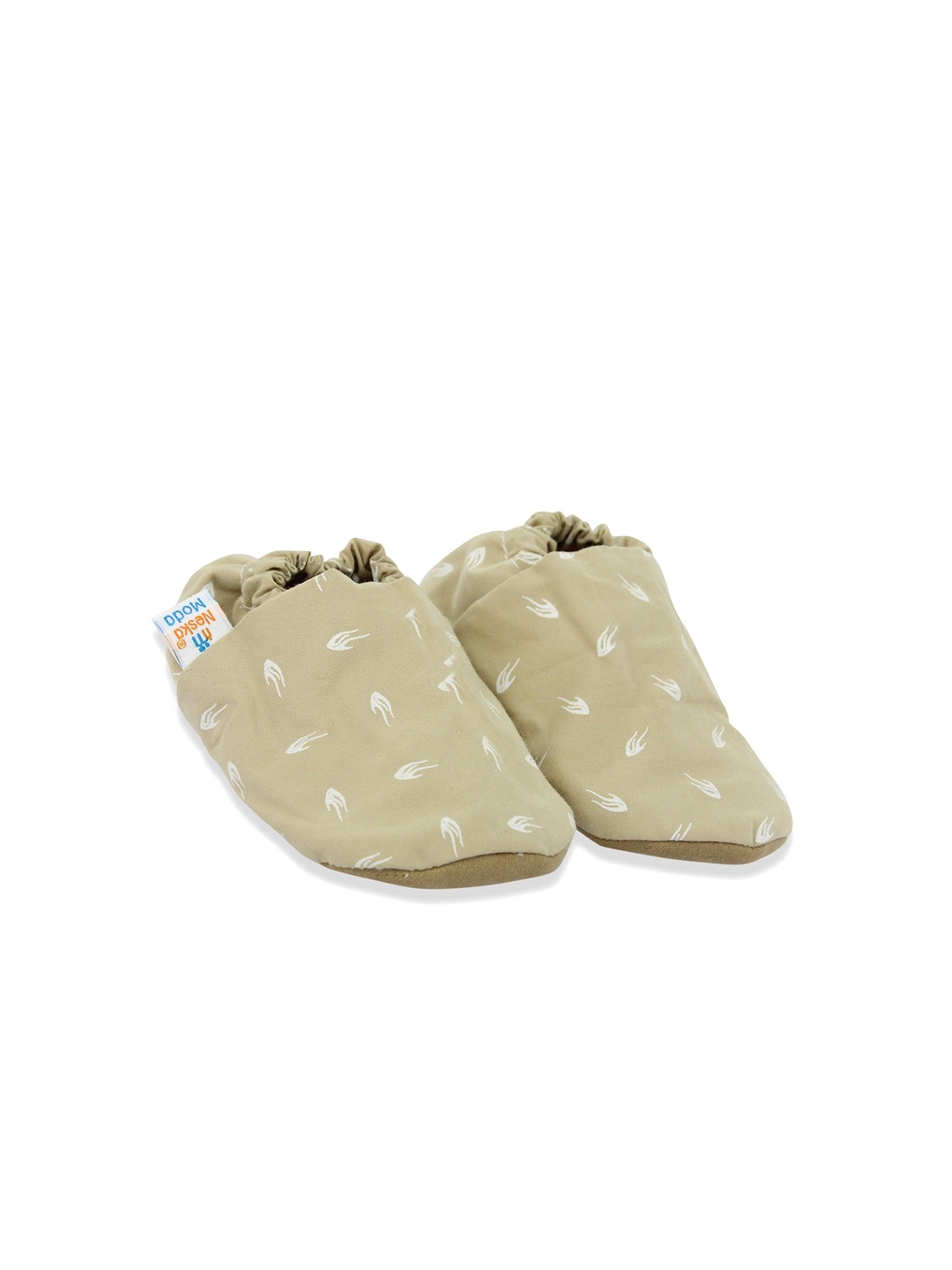 

BAESD Infants Kids Printed Cotton Slippers Booties, Beige