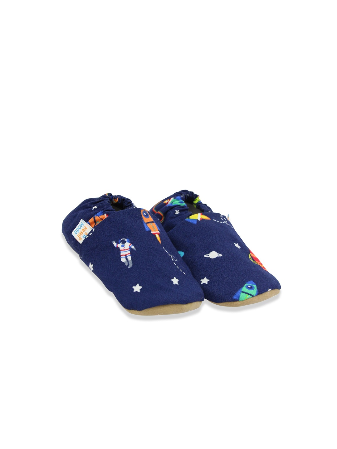 

BAESD Infants Printed Cotton Anti Slip Booties, Navy blue