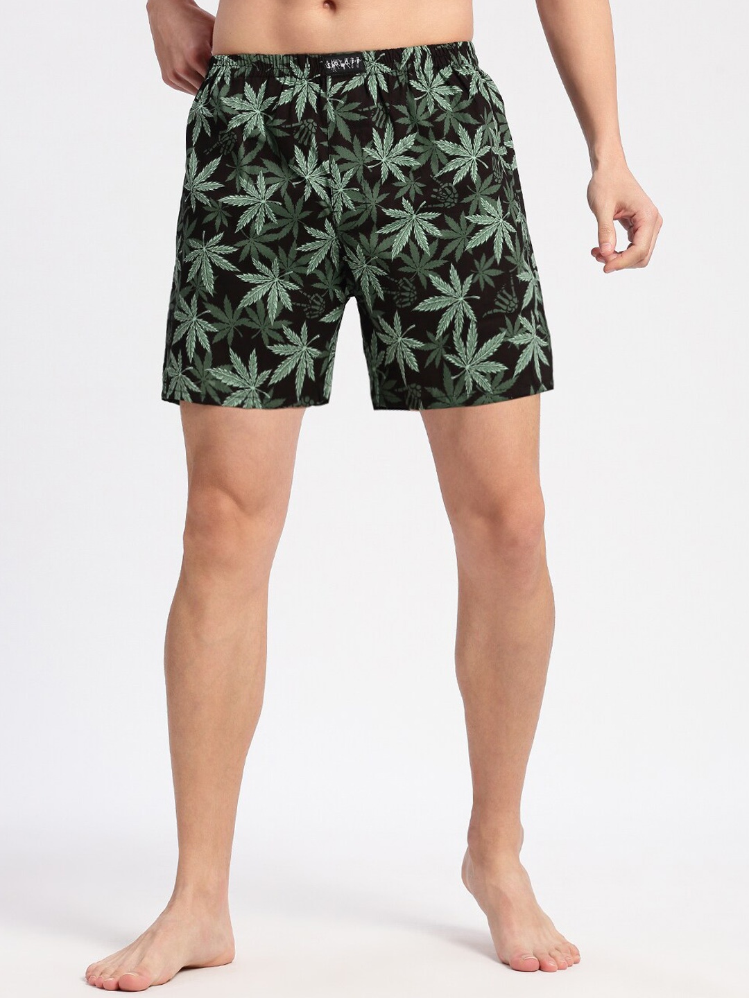 

SHOWOFF Floral Printed Pure Cotton Boxers AM-141-23_Green, Black