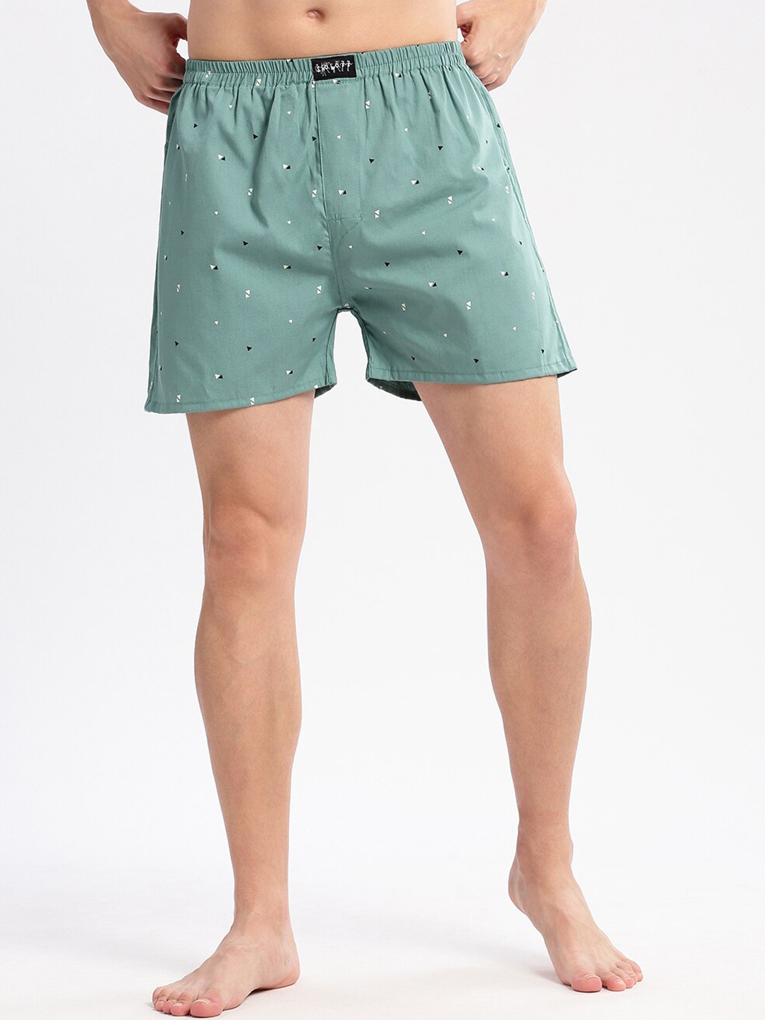 

SHOWOFF Geometric Printed Pure Cotton Boxers AM-141-13_SeaGreen, Sea green