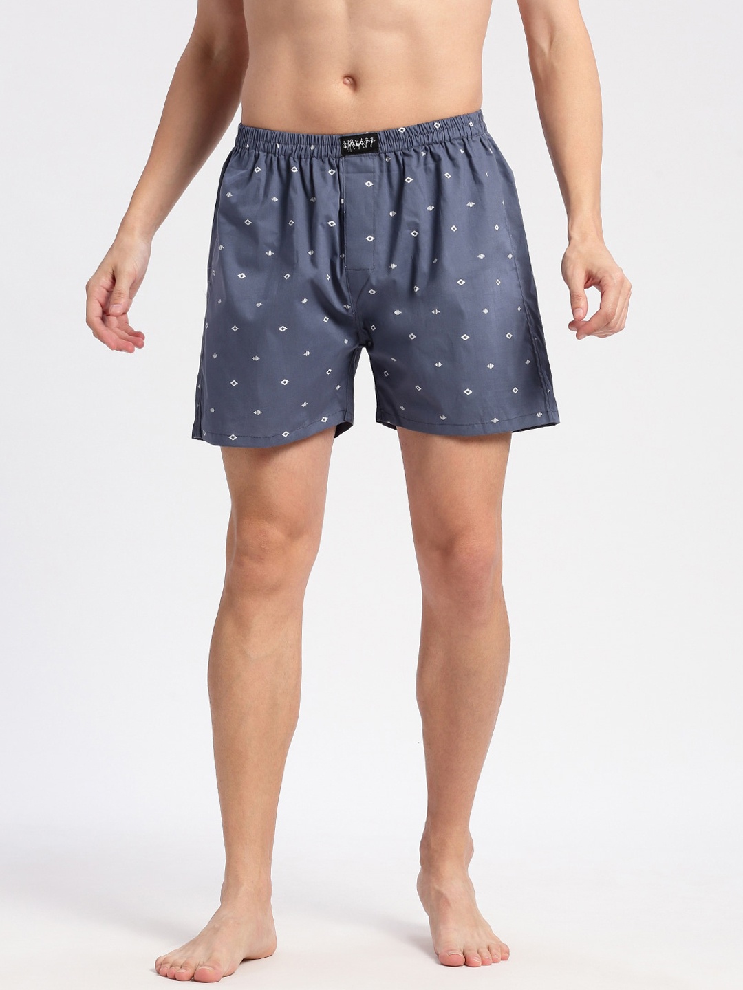 

SHOWOFF Geometric Printed Cotton Boxers AM-141-12, Grey