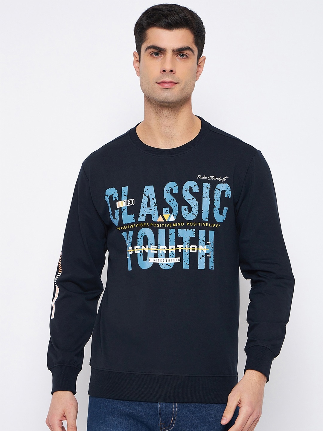 

Duke Typography Printed Cotton Pullover Sweatshirt, Blue
