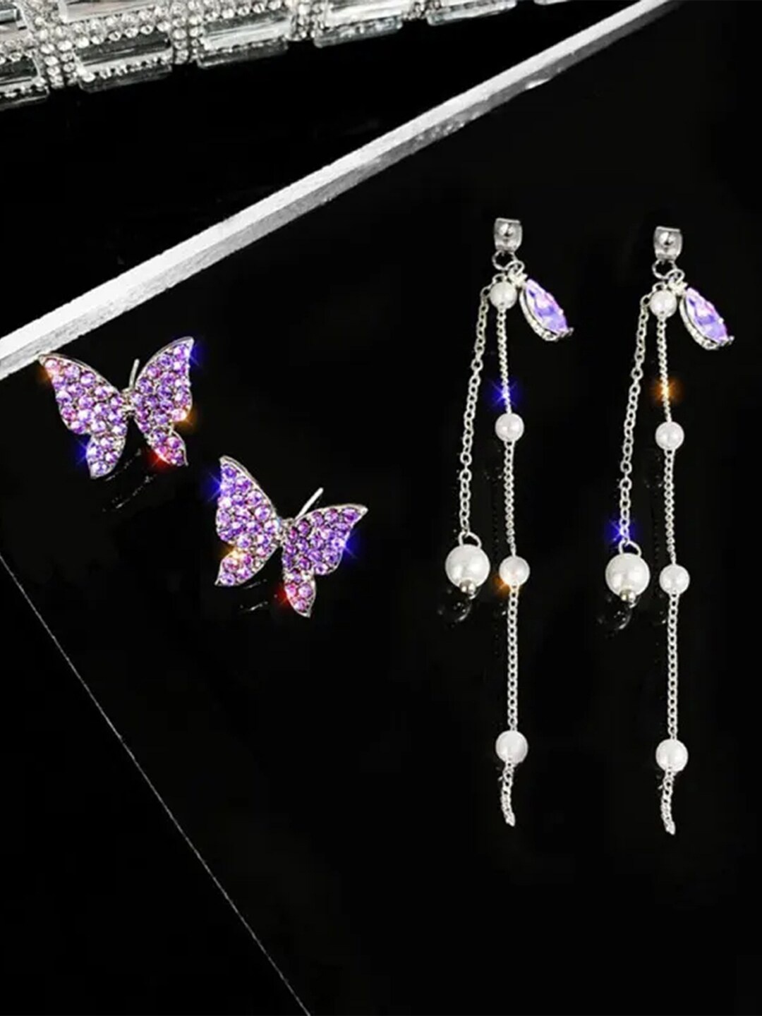 

Krelin Silver-Plated Contemporary Drop Earrings