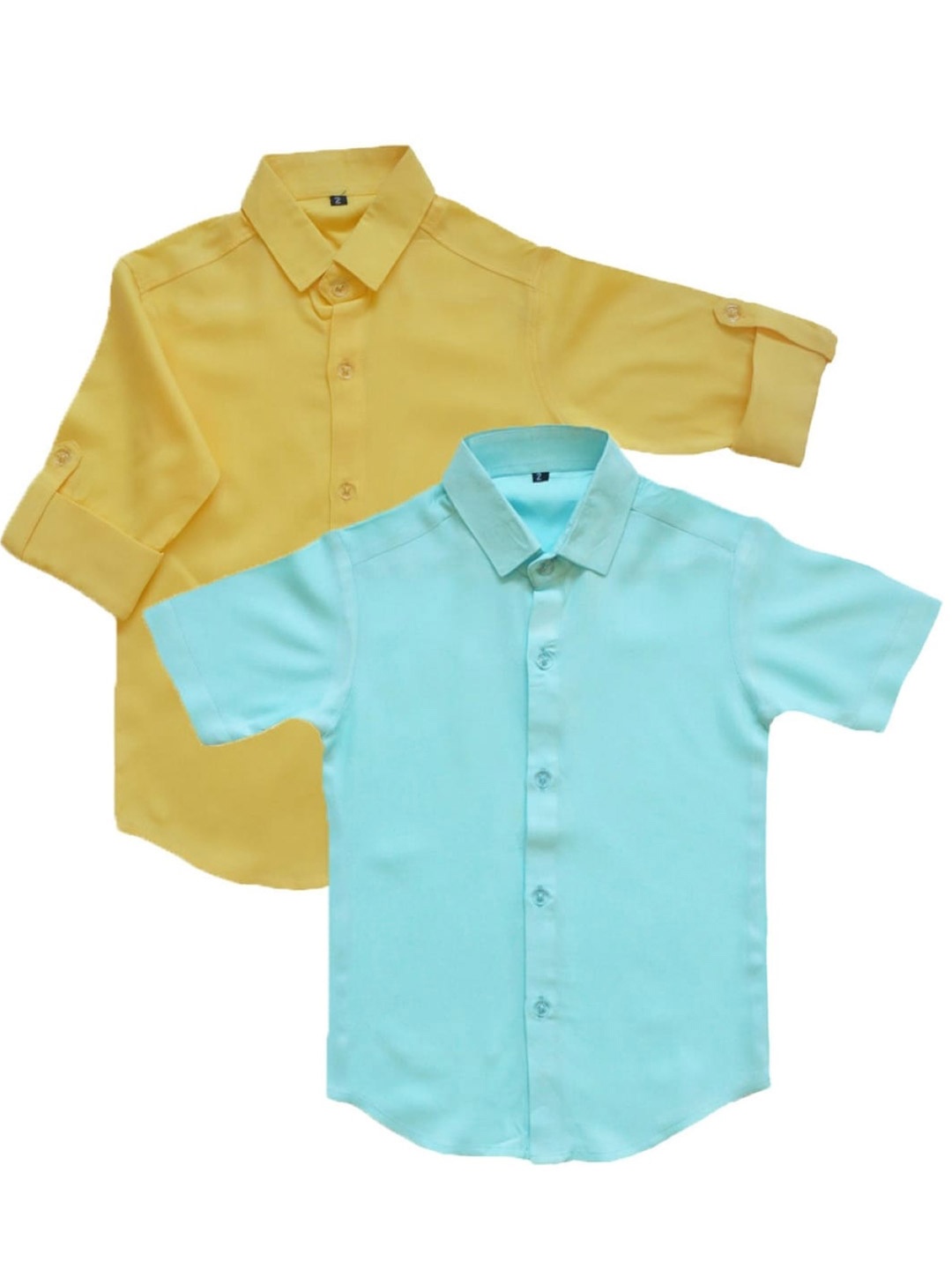 

BAESD Boys Pack Of 2 spread collar Long Sleeves Casual Cotton Shirt, Blue