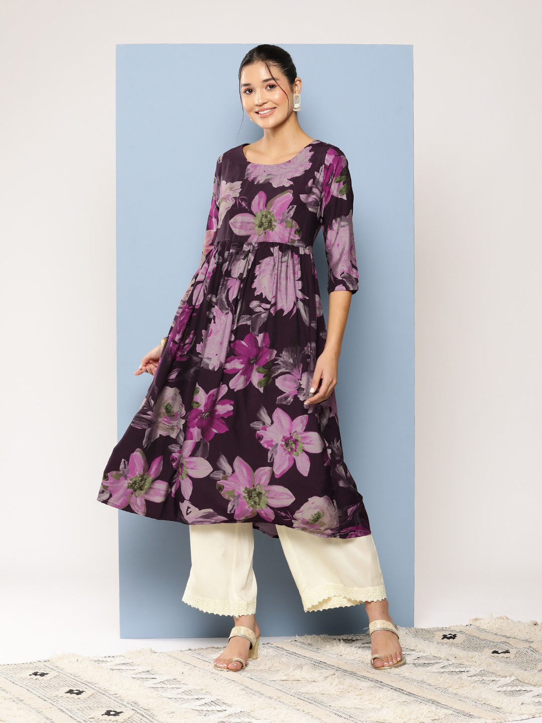 

Aarika Floral Printed Anarkali Kurta, Purple