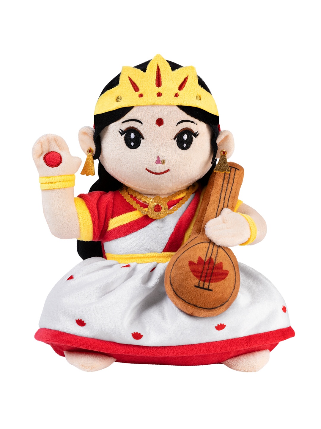 

Panda's Box Kids Mantra Chanting Devi Saraswati Soft Plush Toy, White