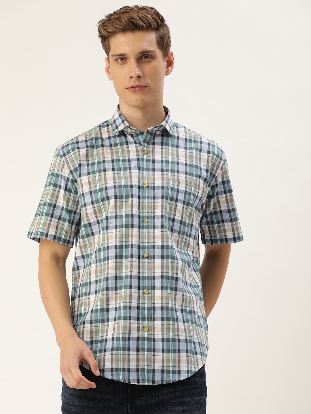 

Burnt Umber Men Checked Casual Shirt, Multi