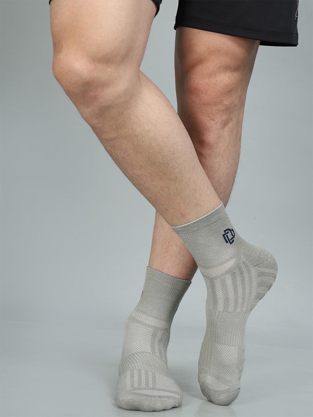 

Dollar Socks Men Pack of 3 Cotton Above Ankle-Length Socks, Grey