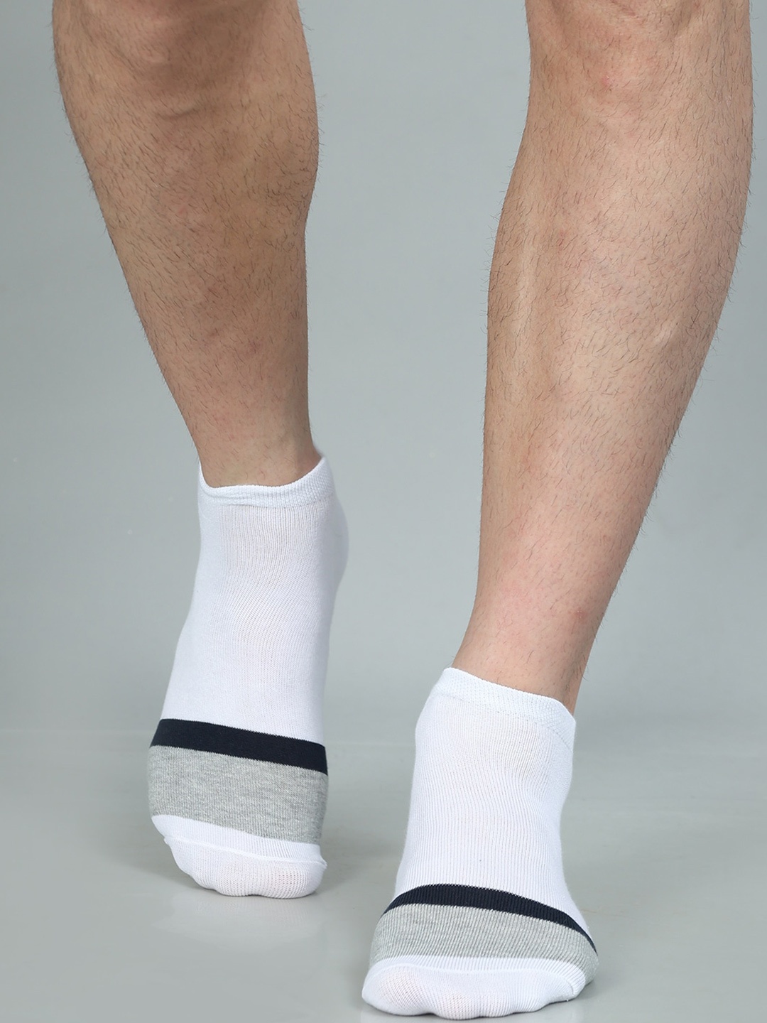 

Dollar Socks Men Pack of 3 Striped Cotton Shoe Liners, Beige