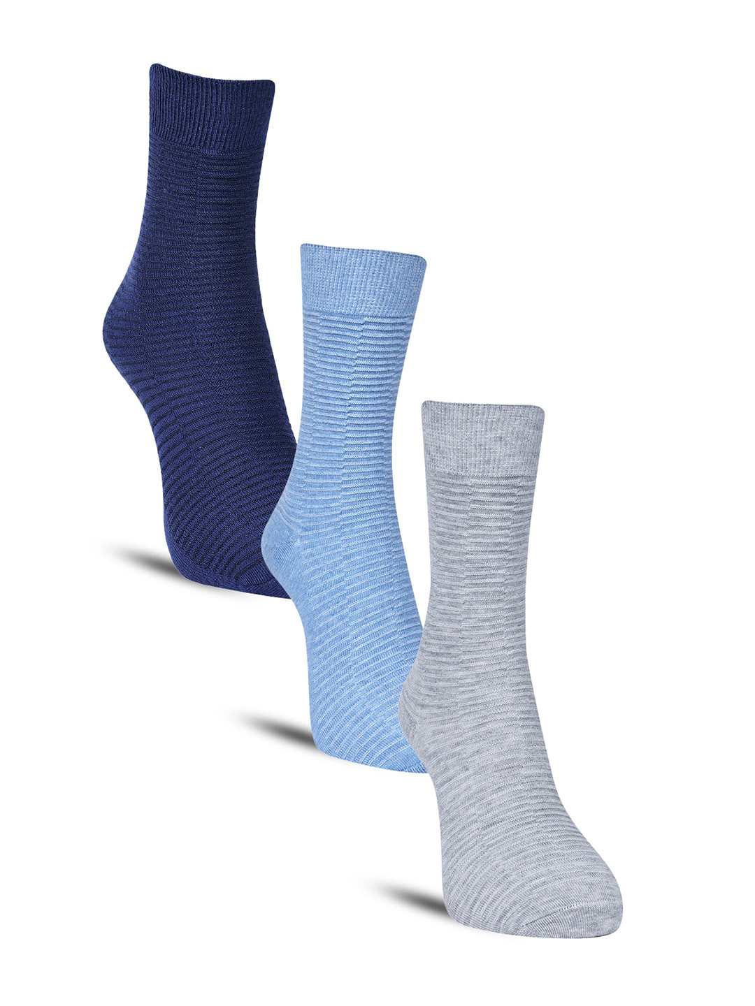 

Dollar Socks Men Pack of 3 Cotton Calf Length Socks, Blue