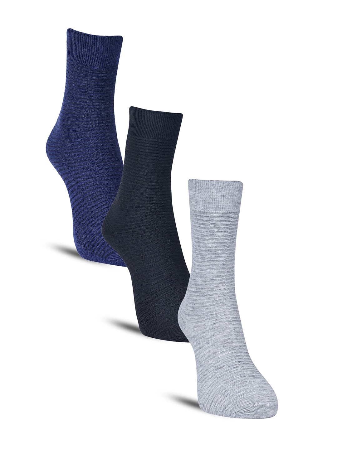 

Dollar Socks Men Pack of 3 Cotton Calf-Length Socks, Grey