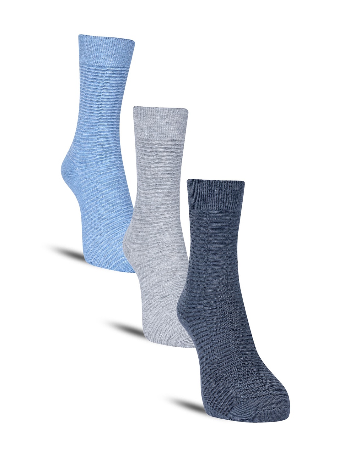 

Dollar Socks Men Pack of 3 Cotton Calf Length Socks, Grey