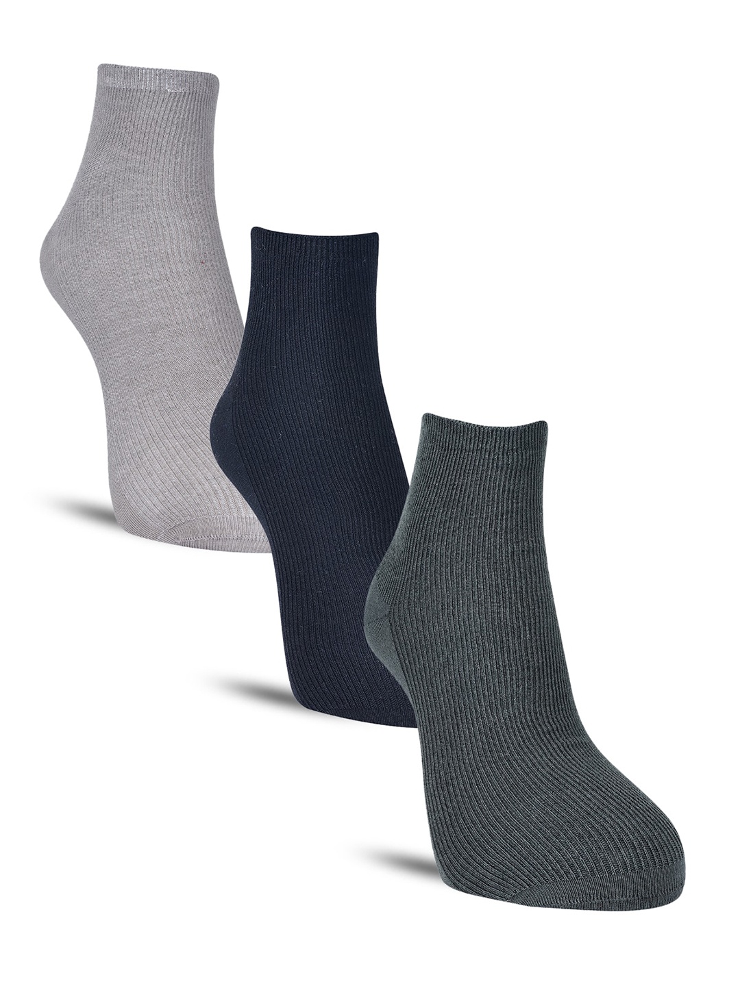 

Dollar Socks Men Pack Of 3 Cotton Above Ankle-Length Socks, Grey