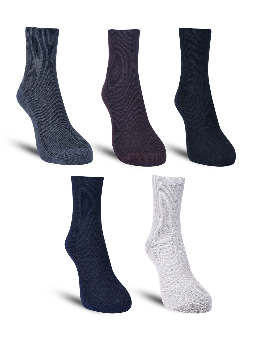 

Dollar Socks Men Pack Of 5 Cotton Calf-Length Socks, Black