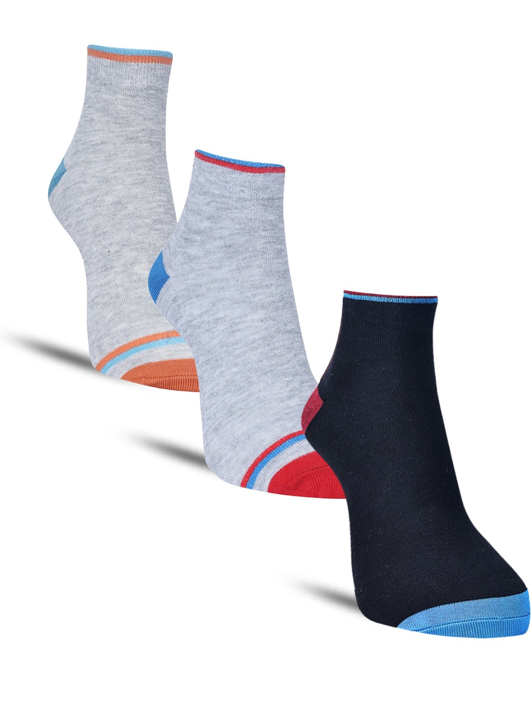 

Dollar Socks Men Pack of 3 Colourblocked Cotton Above Ankle-Length Socks, Black
