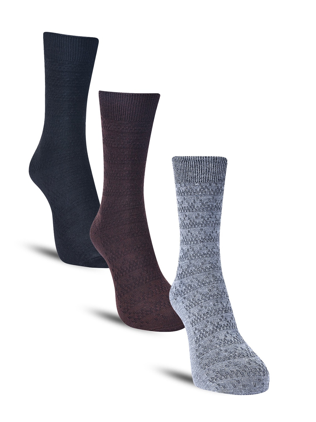 

Dollar Socks Men Pack of 3 Cotton Calf-Length Socks, Brown