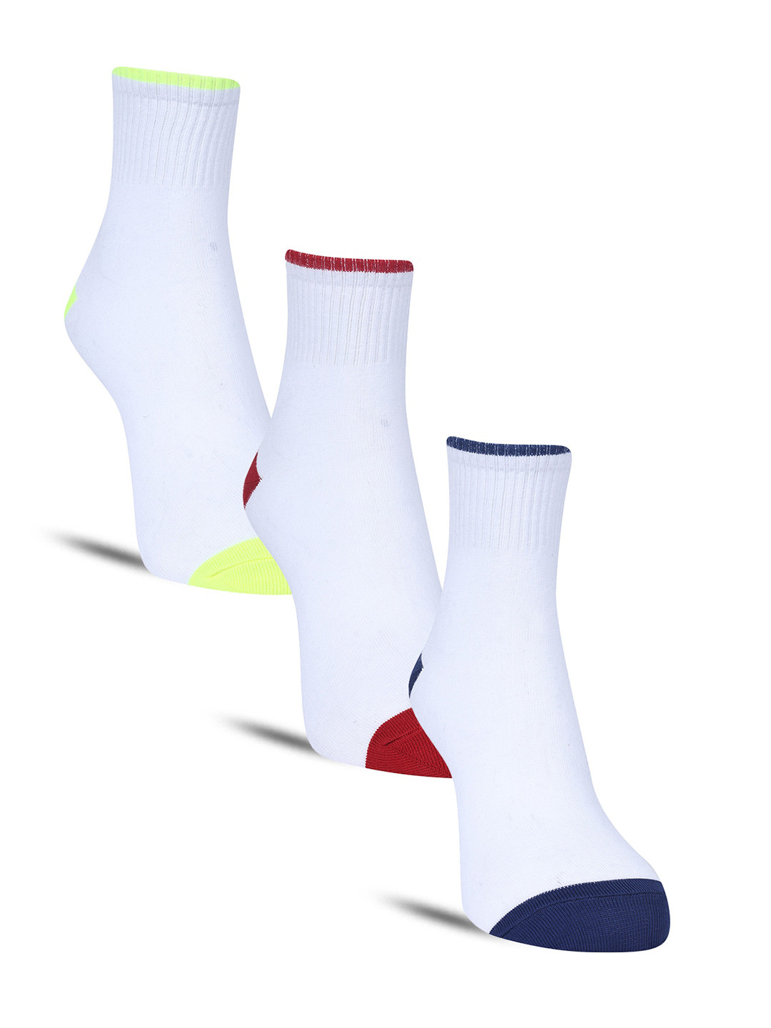 

Dollar Socks Men Pack Of 3 Cotton Ankle-Length Socks, White
