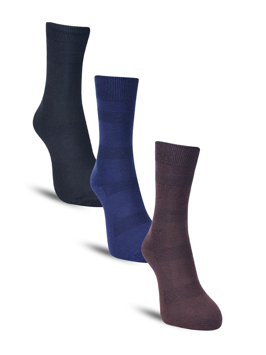 

Dollar Socks Men Pack of 3 Cotton Calf-Length Socks, Navy blue
