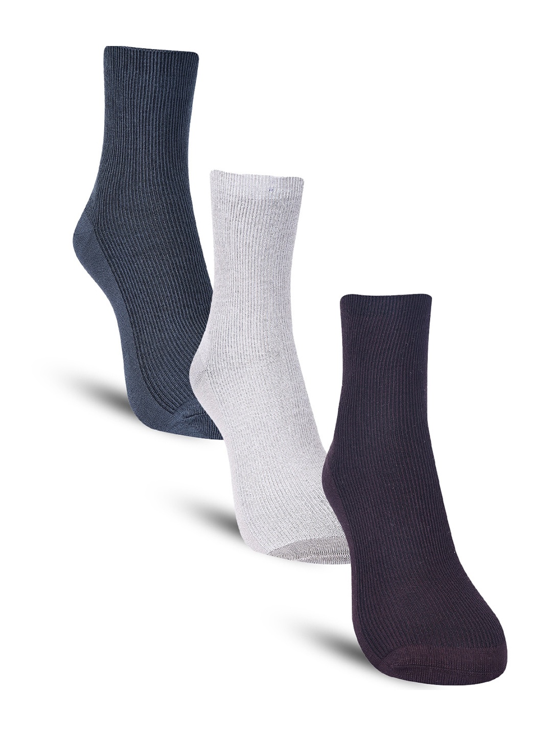

Dollar Socks Men Pack Of 3 Ribbed Cotton Above Ankle-Length Socks, Brown