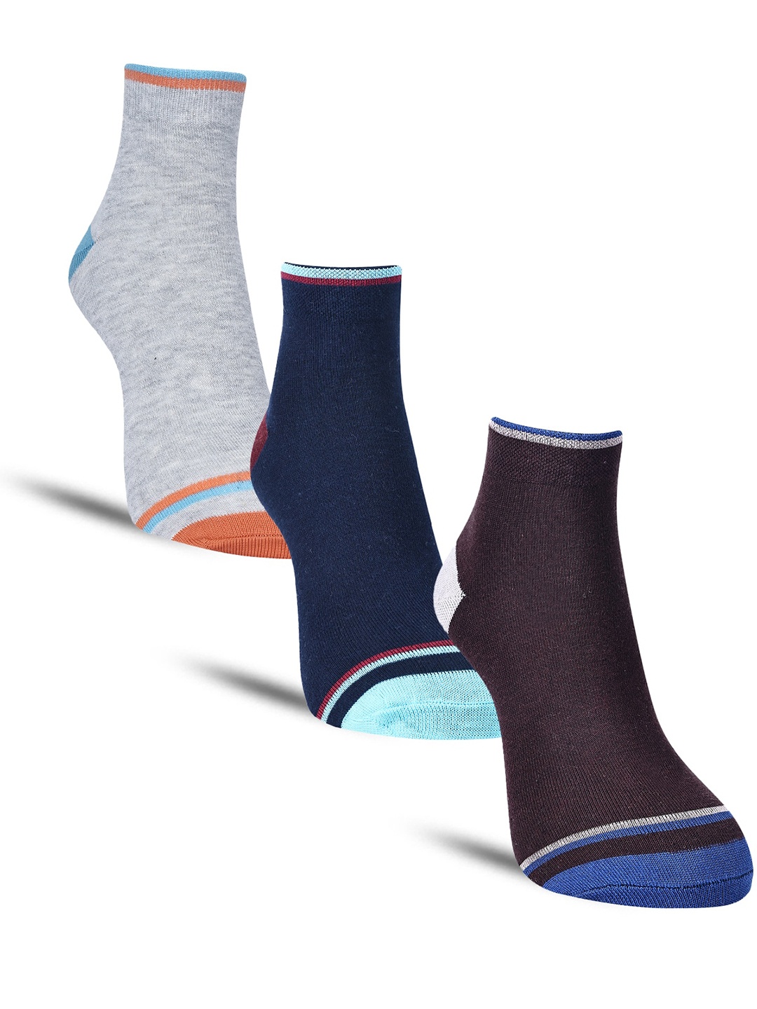 

Dollar Socks Men Pack Of 3 Cotton Ankle-Length Socks, Grey