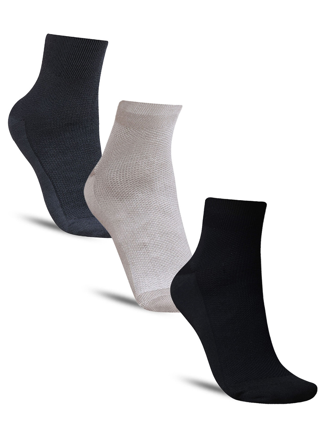 

Dollar Socks Men Pack Of 3 Cotton Ankle-Length Socks, Black