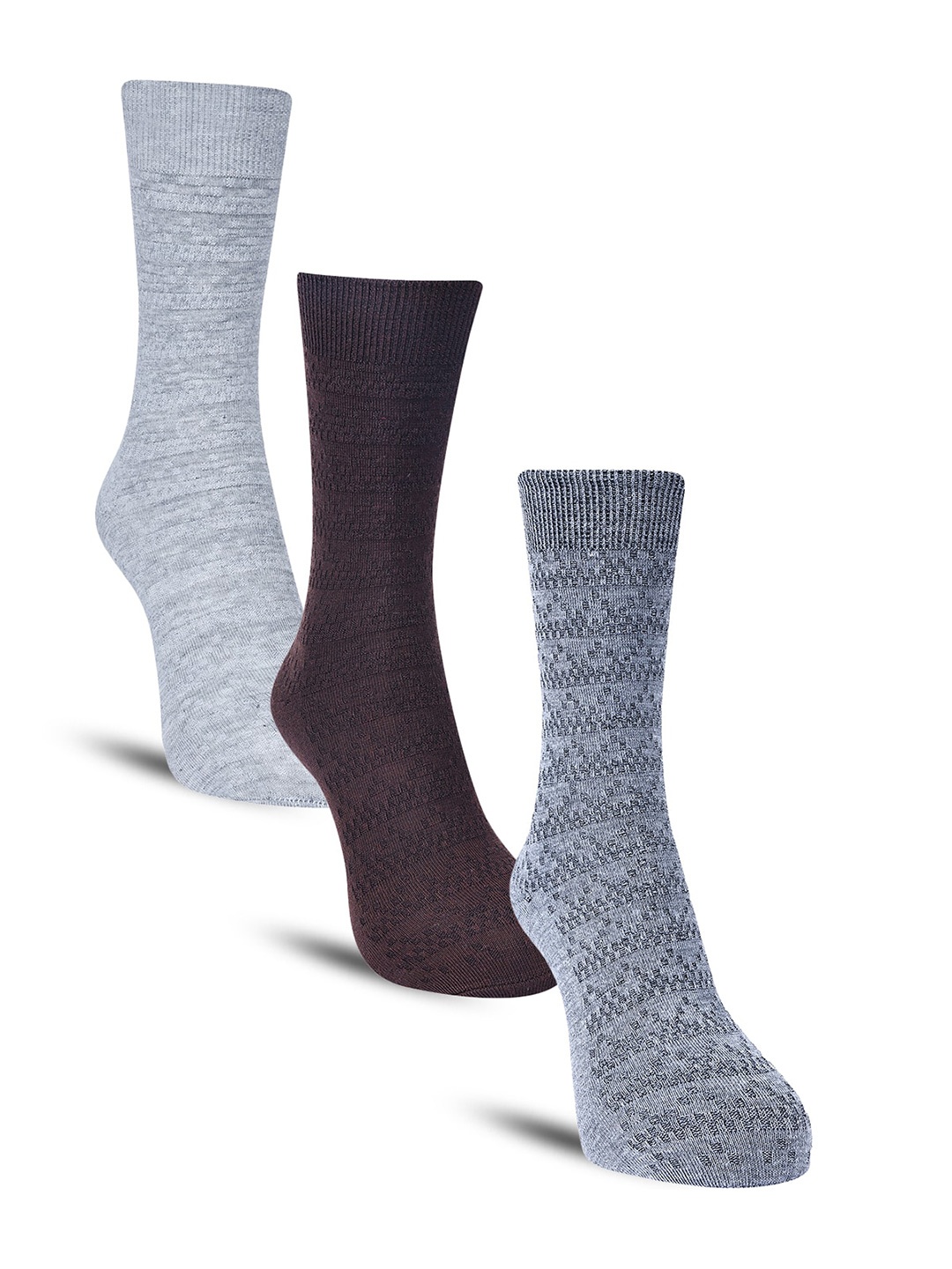 

Dollar Socks Men Pack of 3 Cotton Calf-Length Socks, Brown