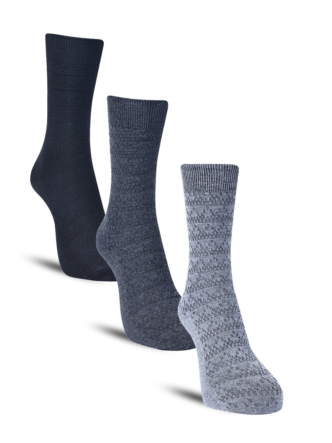 

Dollar Socks Men Pack of 3 Cotton Calf-Length Socks, Grey