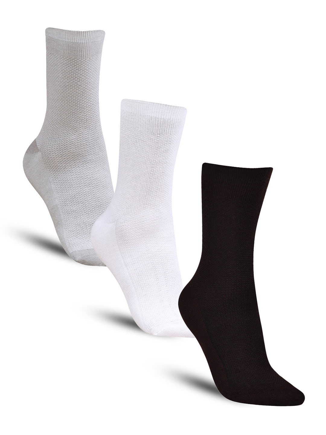 

Dollar Socks Men Pack of 3 Cotton Calf-Length Socks, White