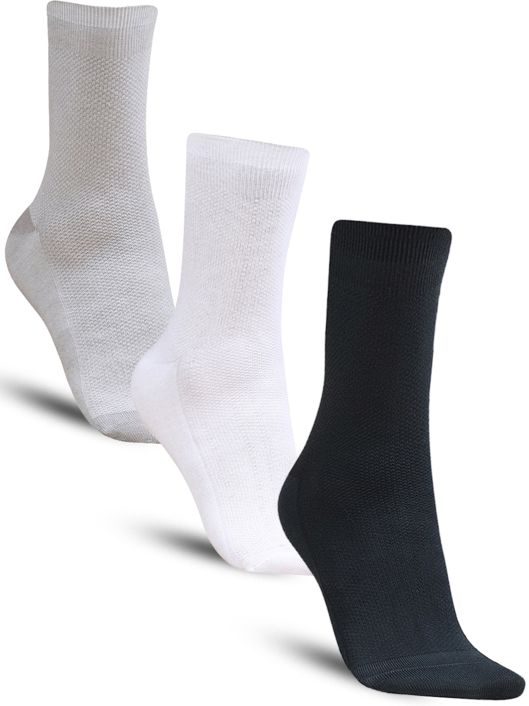 

Dollar Socks Men Pack of 3 Cotton Calf-Length Socks, White