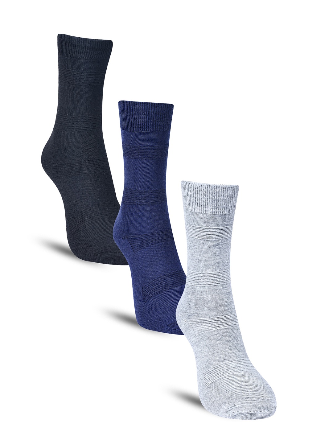 

Dollar Socks Men Pack of 3 Cotton Calf-Length Socks, Navy blue