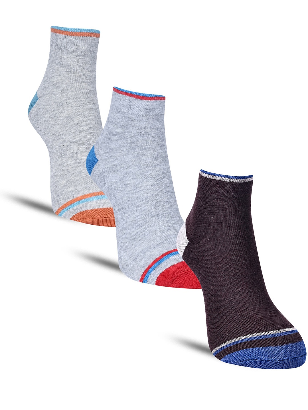 

Dollar Socks Men Pack Of 3 Cotton Ankle-Length Socks, Grey