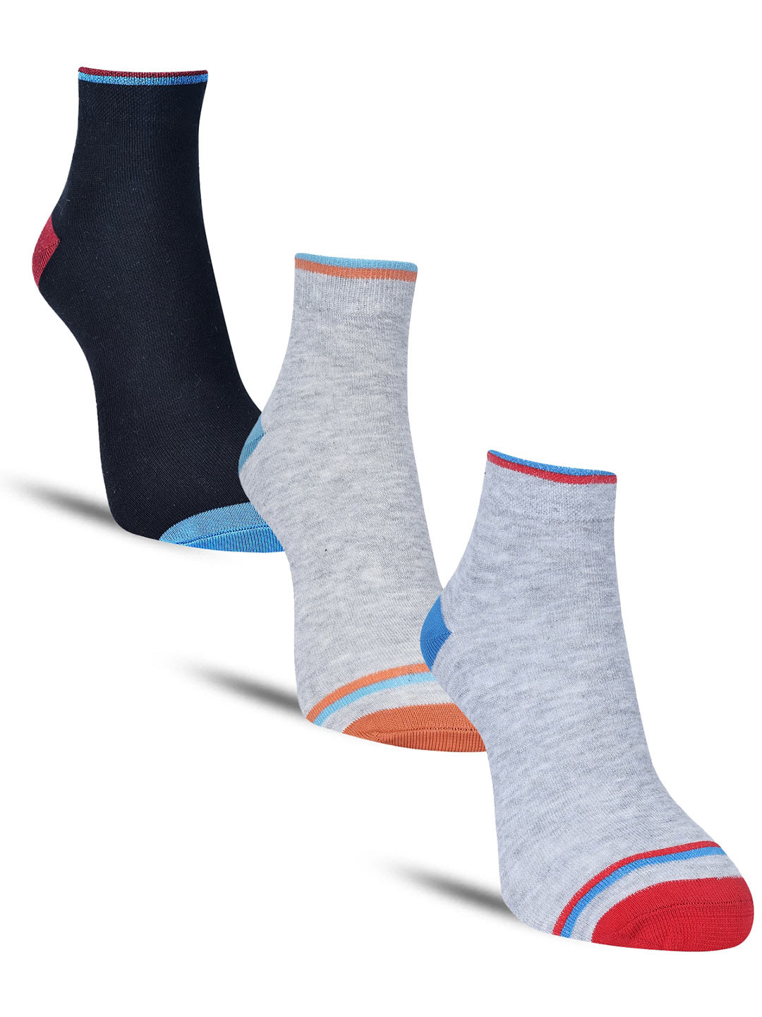 

Dollar Socks Men Pack Of 3 Cotton Ankle-Length Socks, Grey
